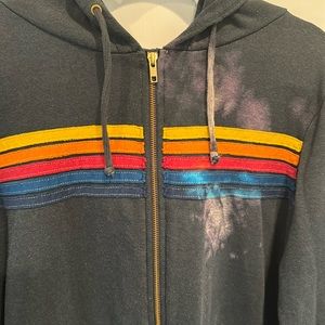 Unisex charcoal  gray aviator nation 5 stripe hoodie. Size XL.